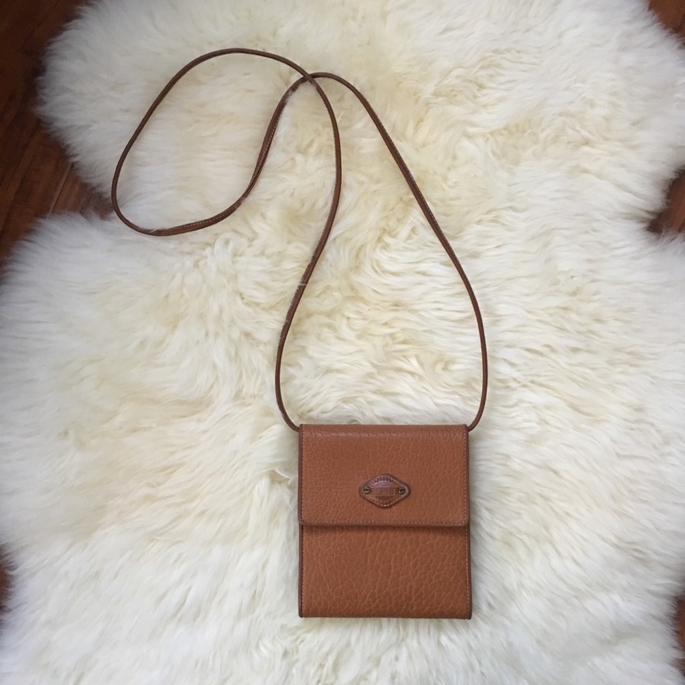 Vintage Esprit Cognac Leather crossbody purse